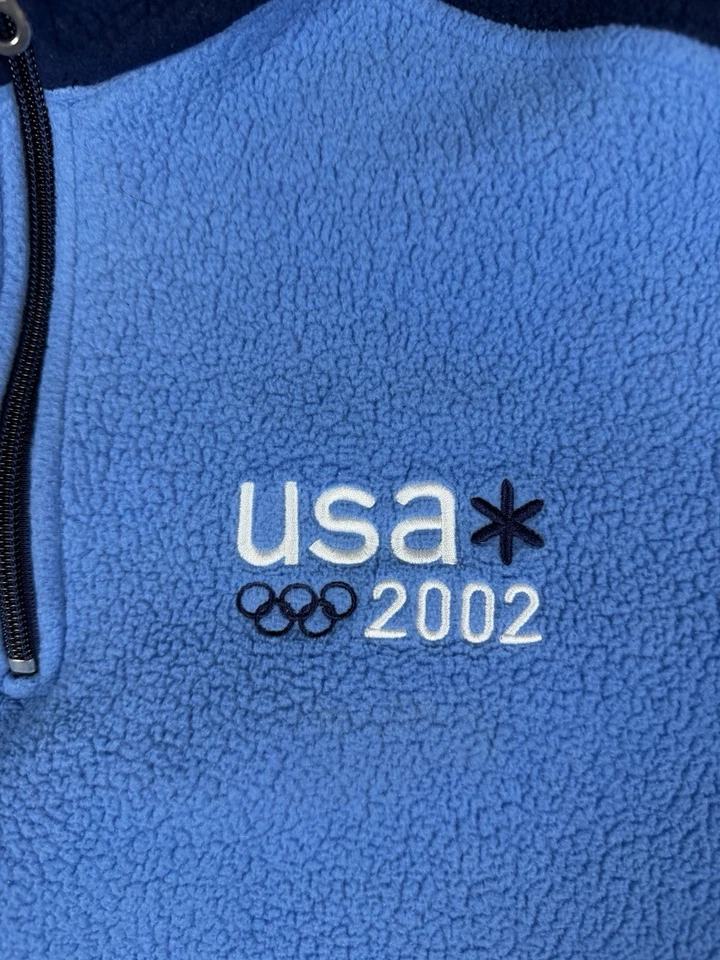 Винтажный Roots команды США Олимпийских игр 2002 флис пуловер 1/4 молнии куртка мужской размер M - Изображение 2 из 4