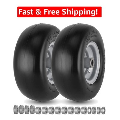 Universal Fit 11x4.00-5 Lawn Mower Tires with Adapter Kit - Maintenance-Free