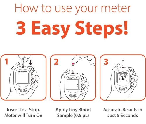 Easy Touch Blood Glucose Diabetic Test Strips Box of 50 CT Exp. 05/26 - Picture 3 of 7