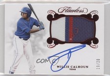 2018 Panini Flawless Rookie Ruby 19/20 Willie Calhoun #RPA-WC Patch Auto 0l8y