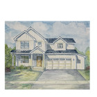 ORIGINAL ART Realism House Landscape Watercolor Painting on Paper Unframed