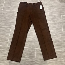 Pantalone uomo Ralph Lauren Vicuna marrone velluto a coste 36x32 piatto davanti NUOVO