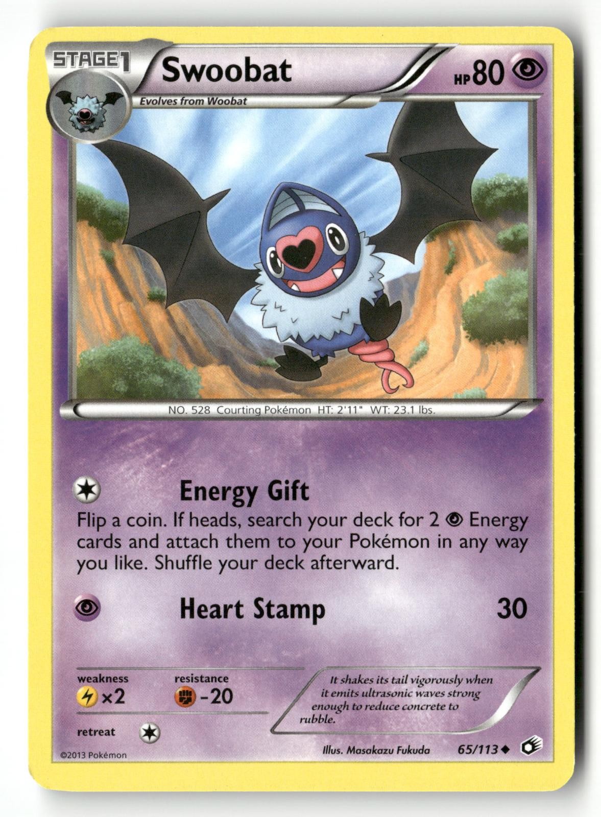 SWOOBAT 65/113 UC LEGENDARY TREASURES POKEMON NM/M