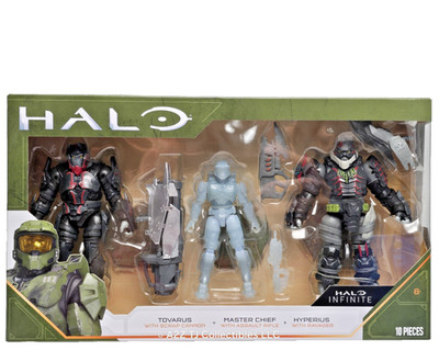 HALO Action Figure Set with 10 Pieces Master Chief Tovarus Hyperius NIB NRFB