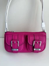 Michael kors Zoe Small Pebbled Leather Pochette wild berry