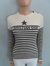 CHRISTIAN DIOR Ecru/Navy Stripe Logo/Star Sli...