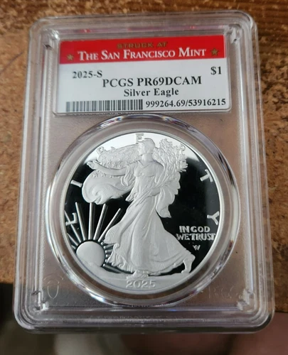 2025 s silver proof American eagle PCGS PR 69 DCAM