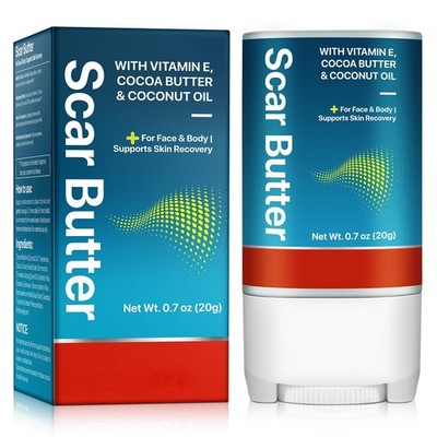 Scar Stick for Scars After Surgery & C-Section, Cocoa Butter with Clear 