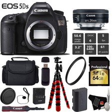 Canon EOS 5DS DSLR Camera with 24mm f/2.8 STM Lens  Wireless Remote  UV