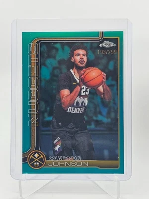 CAMERON JOHNSON 2025-26 TOPPS CHROME UPDATE TEAL REFRACTOR /299 #69 Q0895 - Image 1 of 2