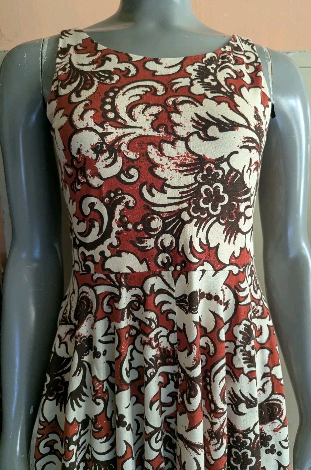 Peruvian Connection White Rust Brown Baroque/Flor… - image 2