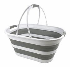 SAMMART 38L 10 Gallons Collapsible Plastic Laundry Basket - Foldable Storag...