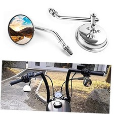 Motorcycle Mirrors  3" Round Motorcycle RearView Side Mirrors for Harley Chrome