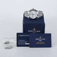 Breitling Chronomat A32398 White Dial Stainless Steel 40mm Automatic Watch + B&P 2