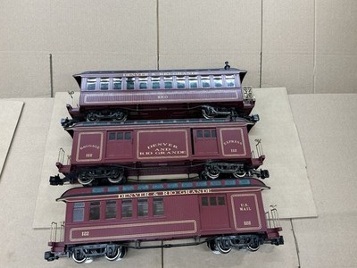 BACHMANN SPUR G PERSONENWAGEN WAGGONS 3X DENVER & RIO GRANDE METALLRÄDER