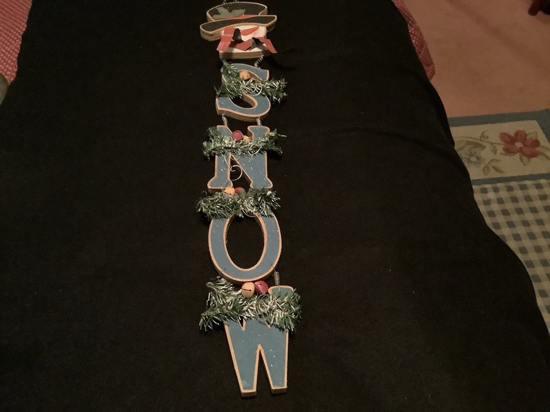 Snowman Wooden Door Or Wall Hanger 32” 