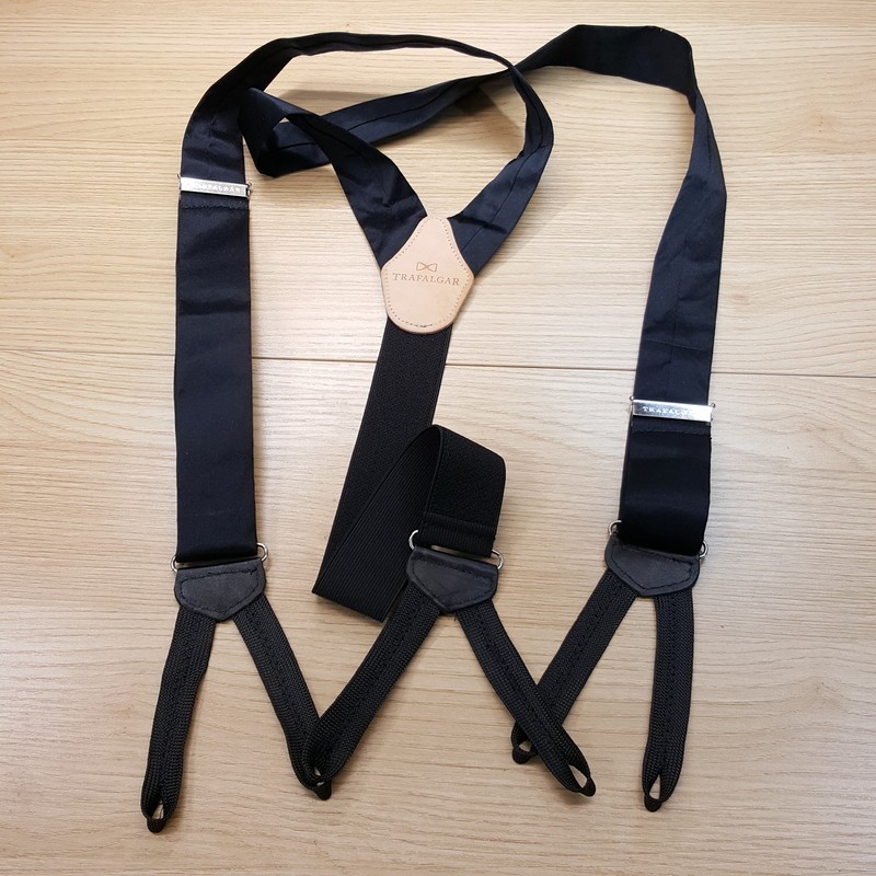 TRAFALGAR Solid Black Suspenders - image 1