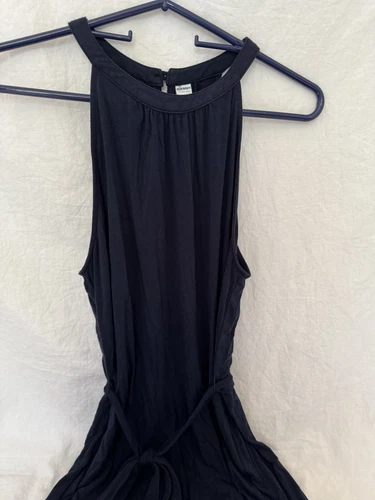 Old Navy Dress Women's Medium Sleeveless Halter Belted Long Maxi Sun Blue