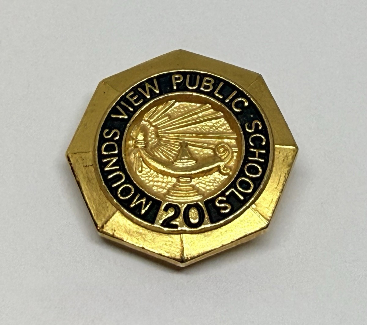 LAPD 射撃バッジ 2点セット 1/10 10K Gold Filled Mounds View Public Schools 20 Year Service Award 10K GF Gold