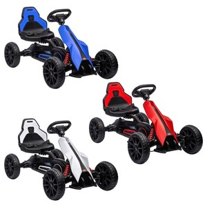 Aosom Kids Pedal Go Kart w/ Adjustable Seat, Swing Axle