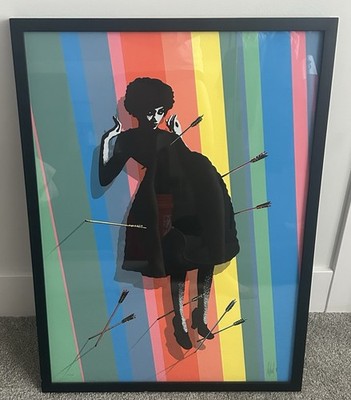 FRAMED Eelus ''Baby Shot Me Down'' Print Signed Ltd Edition art Banksy MBW Obey