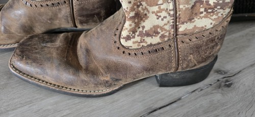 Ariat Wildleder Westernstiefel 10023368 Camouflage amerikanische Flagge Stiefel Größe 8,5B - Bild 2 von 17