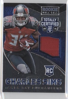 2014 Totally Certified Rookie Roll Call Jersey Blue 5/50 Charles Sims RC 3k8