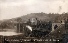 1911 Pan Handle Bridge Steubenville OH Ohio RPPC Photo Postcard COPY