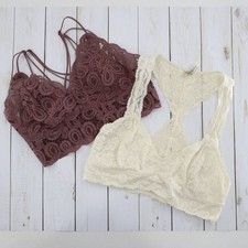 Coquette Lace Bralette Bundle Womens L Multi Girly Feminine Pretty Romantic Boho