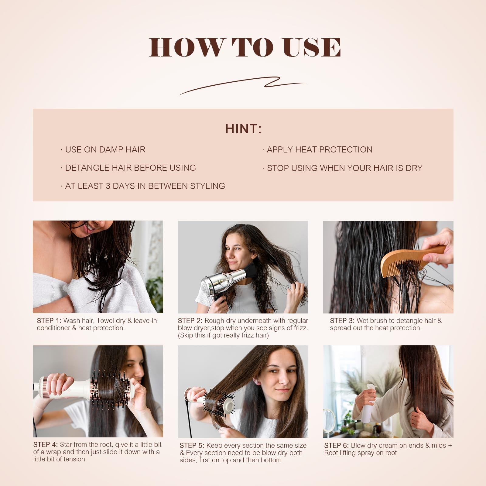 Travel Blow Dryer Brush in one, Dual Voltage Mini Hot Air Brush, Hair Trend....