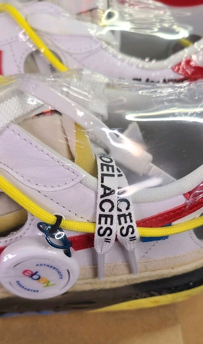 OFF WHITE X NIKE Nike Blazer Low '77 x Off White Uomo Tg 13 Bianco Università Rosso Giallo ?