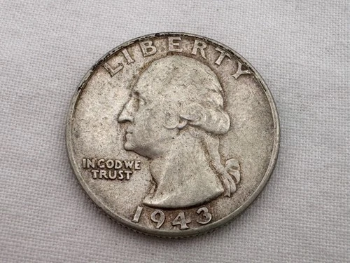 1943 D U.S. Washington Silver Quarter HT-28