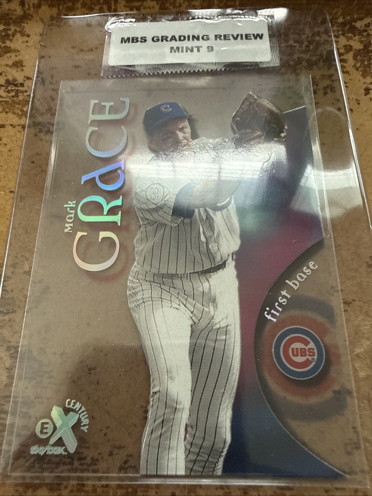 1999 SkyBox E-X Century Mark Grace Chicago Cubs MBS 9 Mint Acetate Card MLB