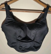 Victoria's Secret Pink Black Satin Wireless Lightly Lined Corset Top Bra L