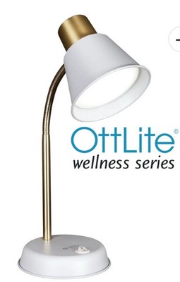 New OttLite Wellness Series LED Desk Lamp White Metal Beam Study