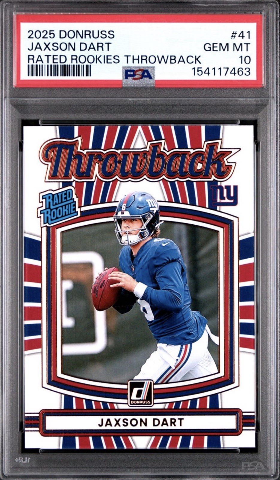 Jaxson Dart Panini Donruss Rated Rookies Throwback #41 Base