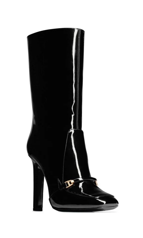 SAINT LAURENT Vernice Grupy charol botas hasta la rodilla - Italia talla 40 EE. UU. 8,5 Foto 2 de 4