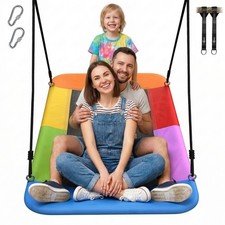700lb Giant 60" Platform Tree Swing for Kids Adults Backyard w/ 2 Hanging Straps