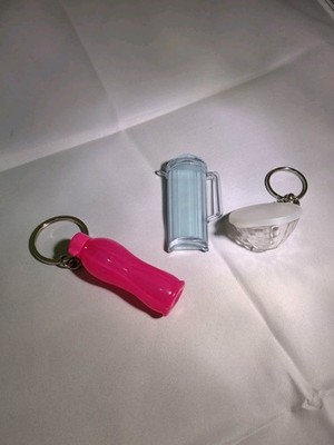 Lot of 3 Vintage Tupperware Magnet Keychain Gadget Miniatures EXCELLENT
