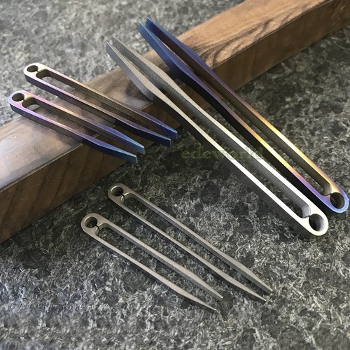 EDC Tiremet Titanium TC4 Portable Tweezers High Elasticity Flat Head Outdoor - Picture 7 of 18