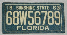 1963 Wheaties license plate reflective sticker Florida