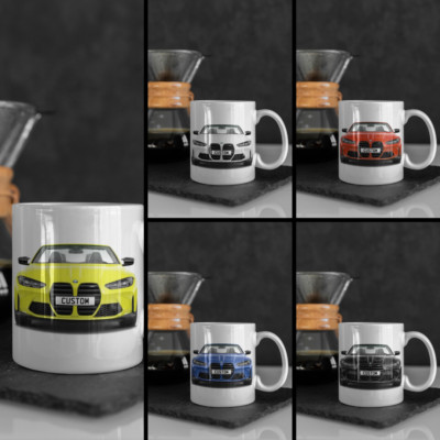 Personalisierte BMW M4 Competition Cabrio M Modell Tasse Geschenk - Farbe wählbar