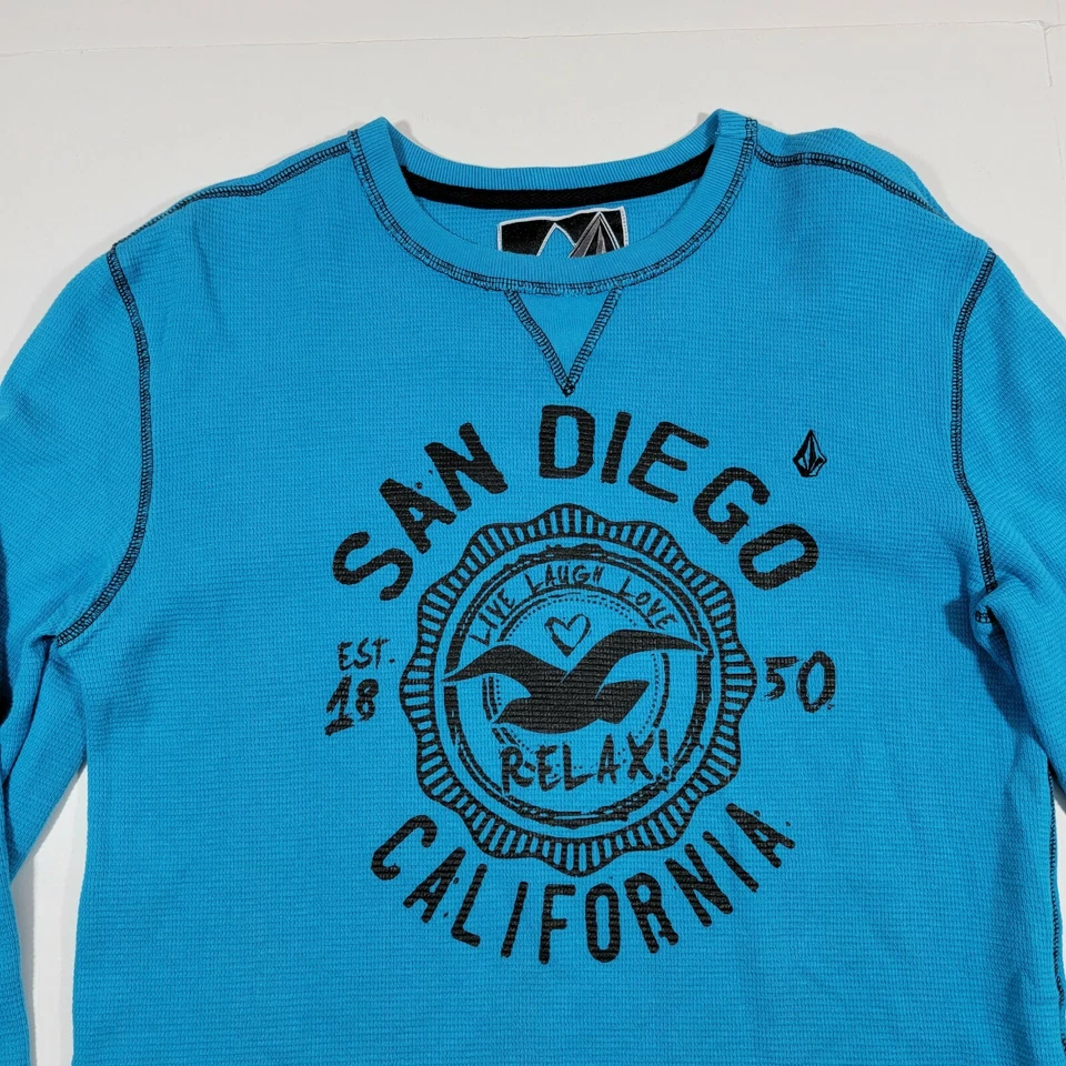 Volcom Pullover Crew Neck Sweater - Blue - California - LARGE - Image 4 of 4