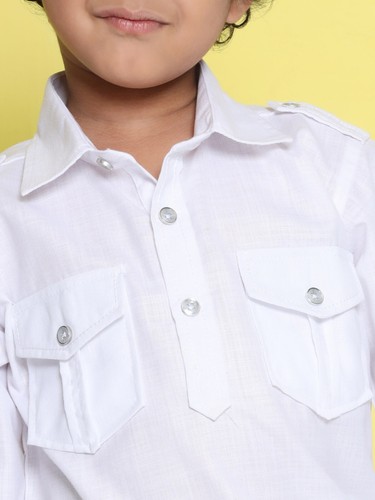 Kids Cotton Full Sleeve Solid Pathani Kurta Pajama Set for Boy Eid Kurta Payjama - 第 37/42 張圖片