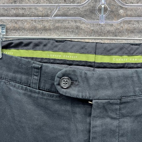 Hilt Pants Men 36 Sports Black Chino Casual Flat Trousers Luxury Comfort - Picture 4 of 14
