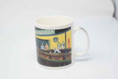 STARBUCKS Coffee Mug Nighthawks by D. Burrows Chaleur Edward Hopper DINER 1999