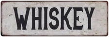 WHISKEY Vintage Look Rustic Metal Sign Chic Retro 106180035086