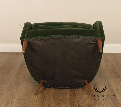 Mid Century Modern Pair of Tufted Velvet Lounge Chairs - Picture 11 of 15