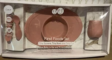 🐣 EZPZ First Food Set_Tiny Bowl, Cup, Spoon (Blush) 🆕 Distressed Box‼️