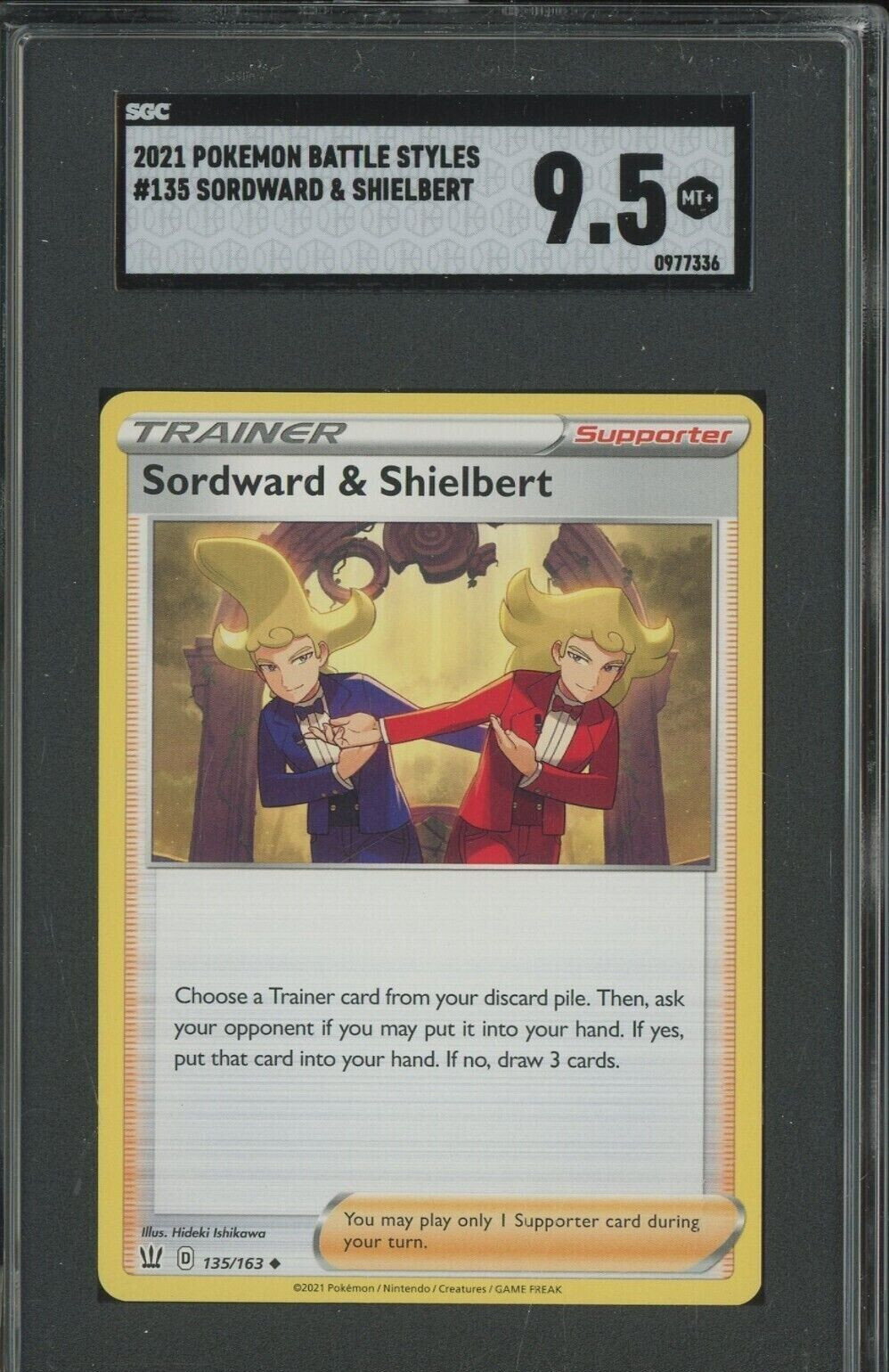2021 Pokemon Battle Styles #135 Sordward & Shielbert SGC 9.5 MINT+ & bonus cards